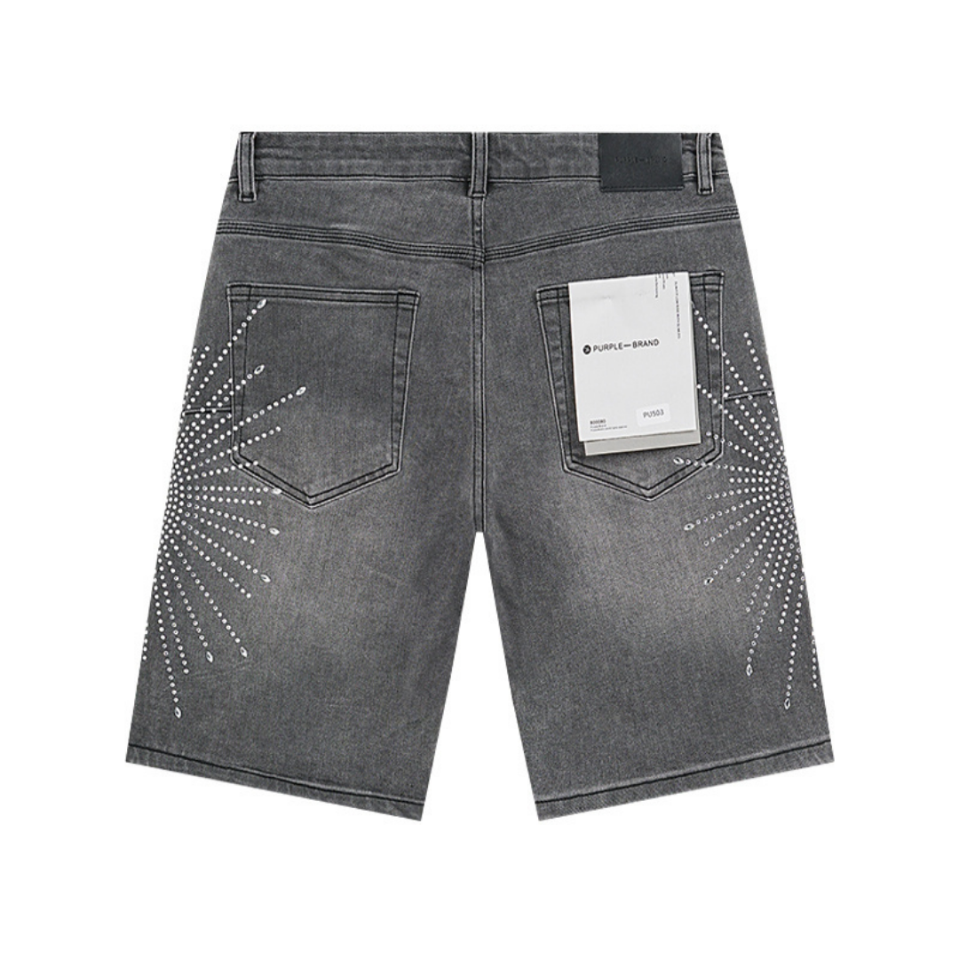 Purple Shorts Purple Estrellas Blanco Negro