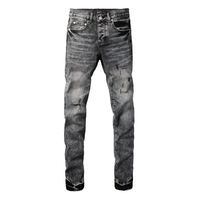 Purple Grey Ripped Jeans Lavado Claro Roturas