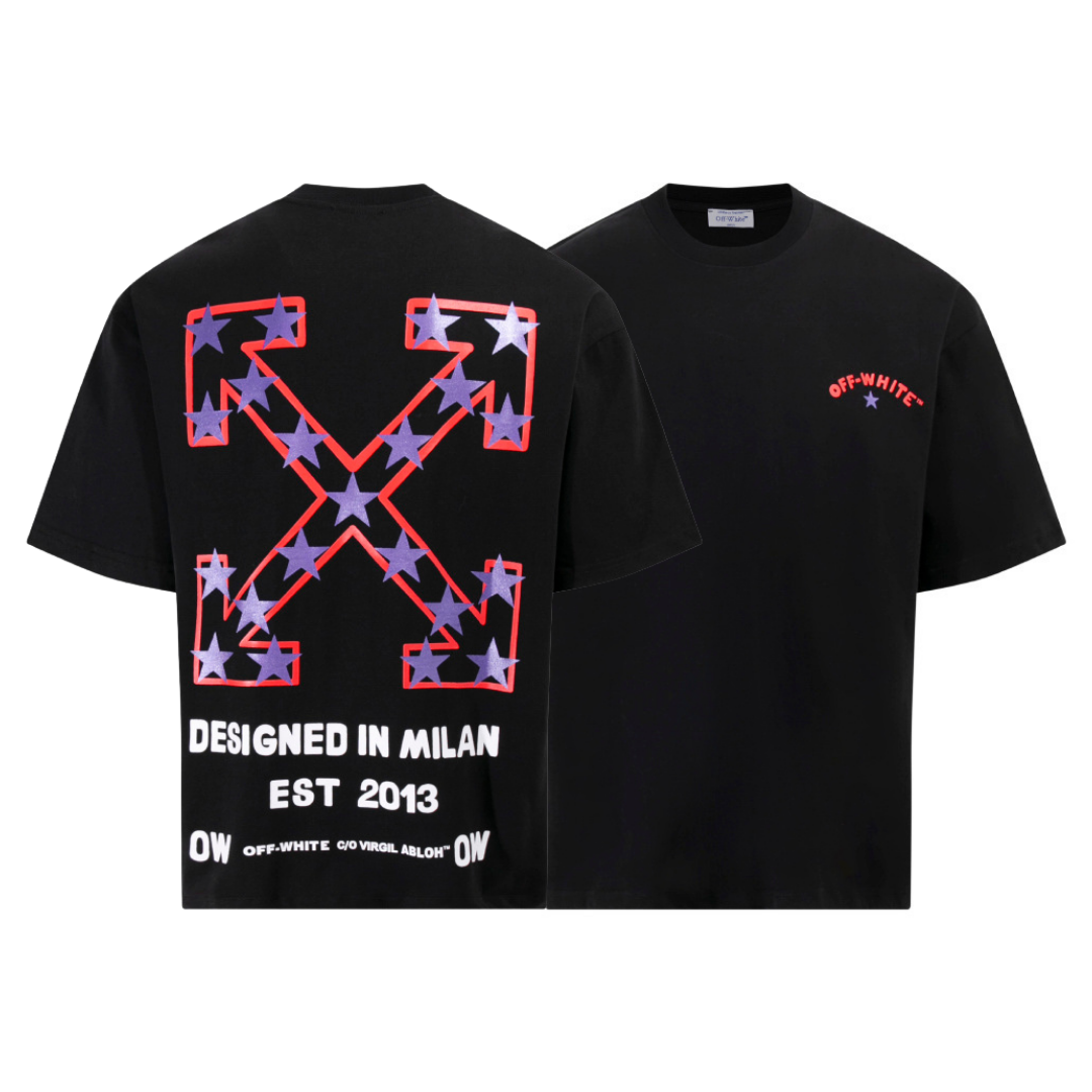 Off-White Off-W Monogram T-shirt - Negro Rosa Camo