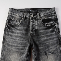 Purple Grey Ripped Jeans Lavado Claro Roturas