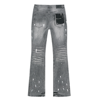 Purple Flared Jeans Lavado Claro Roturas 3