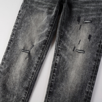 Purple Grey Ripped Jeans Lavado Claro Roturas