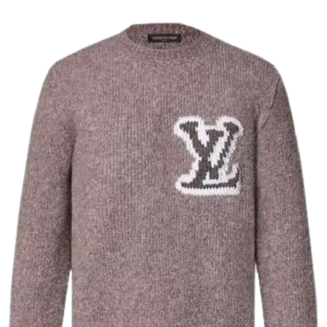 Monogram Sweater Camel Monograma Blanco