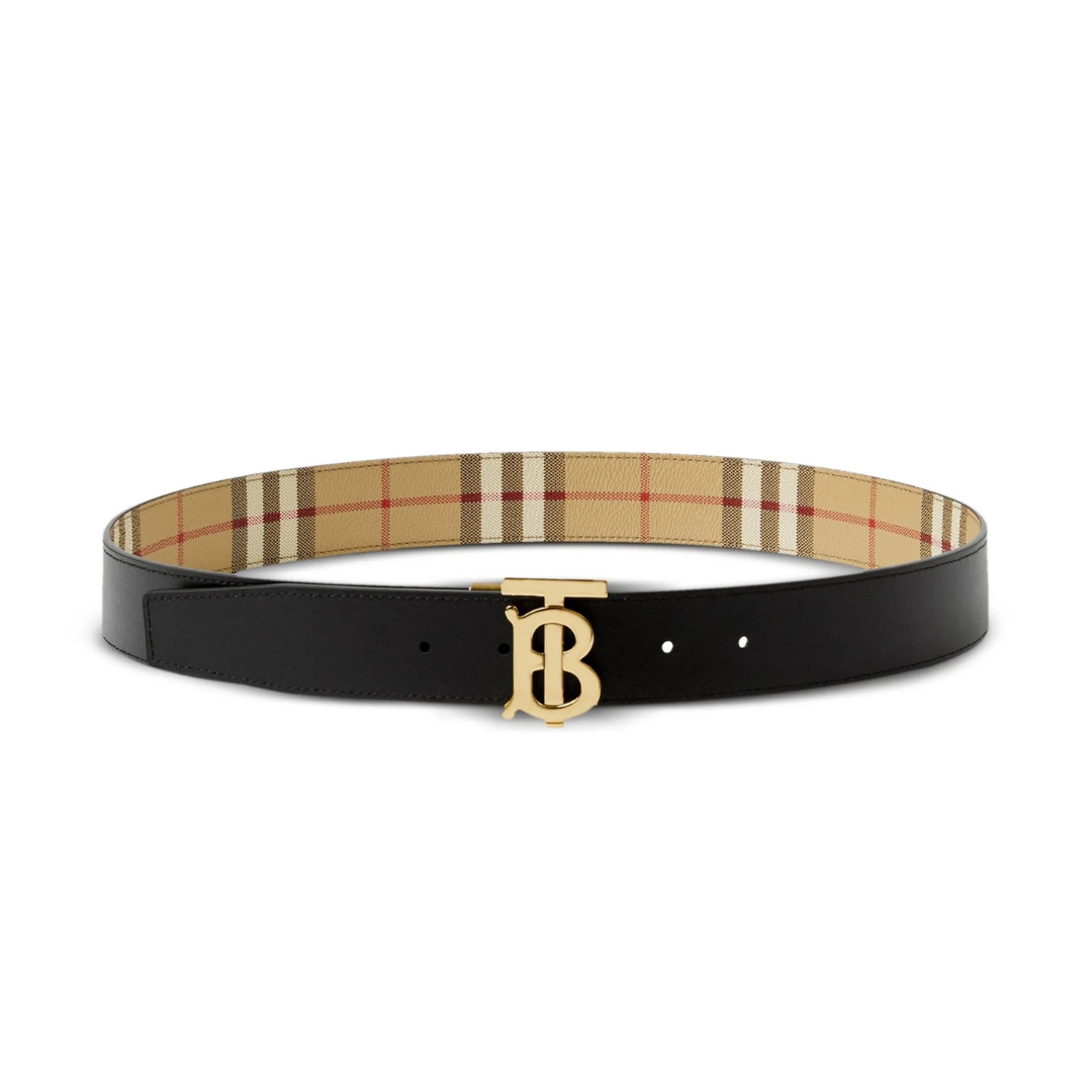 Monogram Belt Beige Tartan