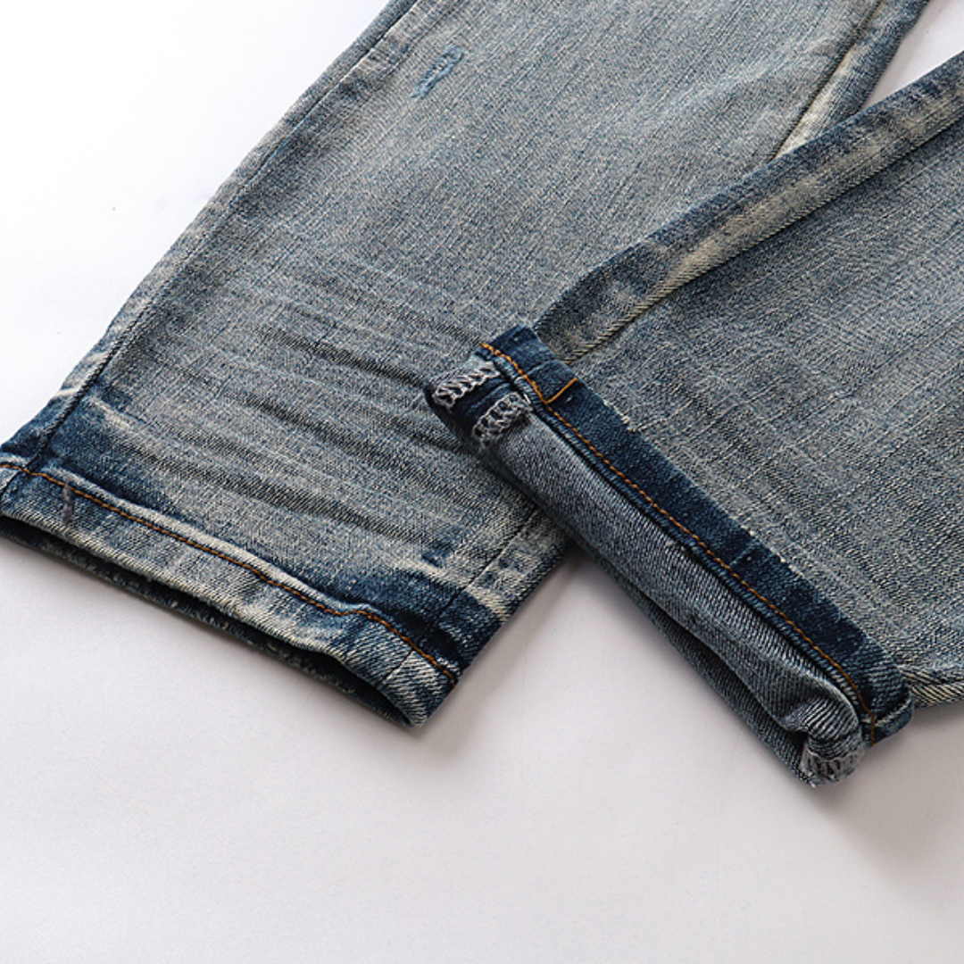Amr White Logo Jeans Blanco 2