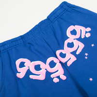 Conjunto Sp5der Azul Azul Blanco Logotipo Rosa