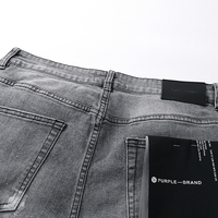 Purple Flared Jeans Lavado Claro Roturas 3