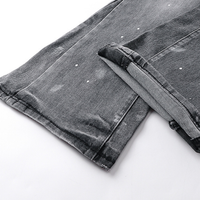 Purple Flared Jeans Lavado Claro Roturas 3