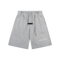 Essentials Shorts Liso Gris Logo Blanco 2