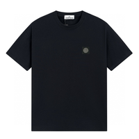 Camiseta Stone Island Negro Negro Logo Blanco