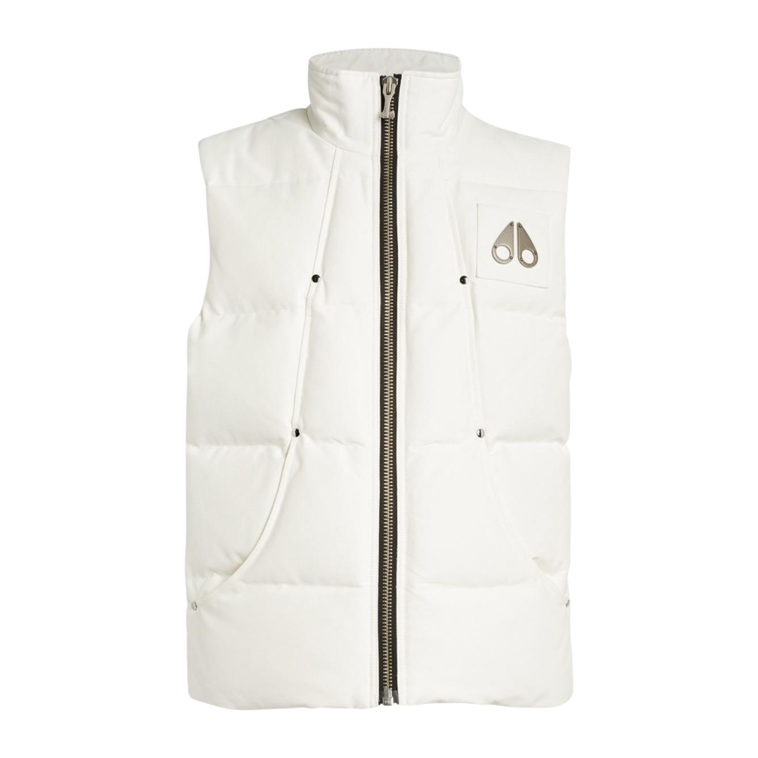 Moose Gilet Cubierta Blanca Logo Plata
