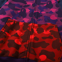 Bape Zip Hoodie Camo Rojo Shark