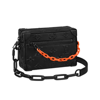 Messenger Bag Monograma Negro Rojo