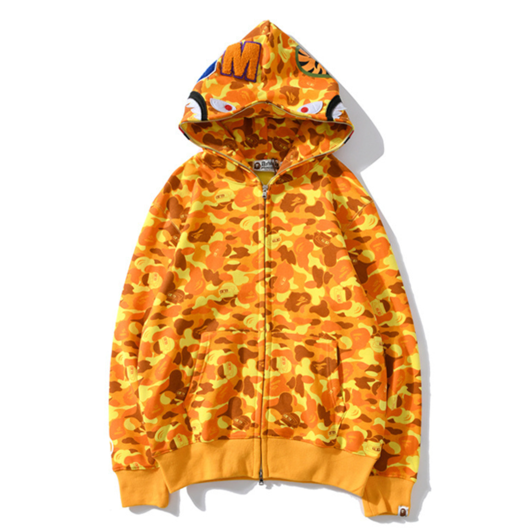 Bape Zip Hoodie Camo Amarillo Naranja