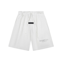 Essentials Shorts Liso Blanco Logo Negro