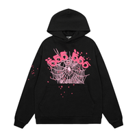 Conjunto Sp5der Negro Logos Rosa