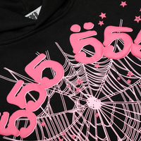 Conjunto Sp5der Negro Logos Rosa