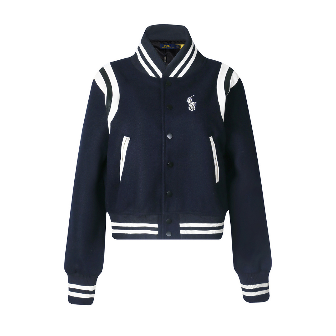 Campera Polo Ralph Lauren Azul Marino Rayas Blancas