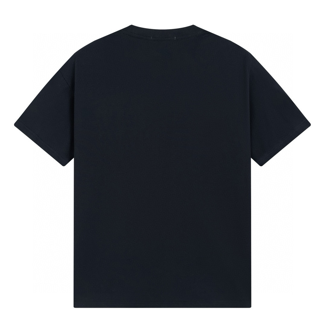 Camiseta Stone Island Negro Logotipo Azul
