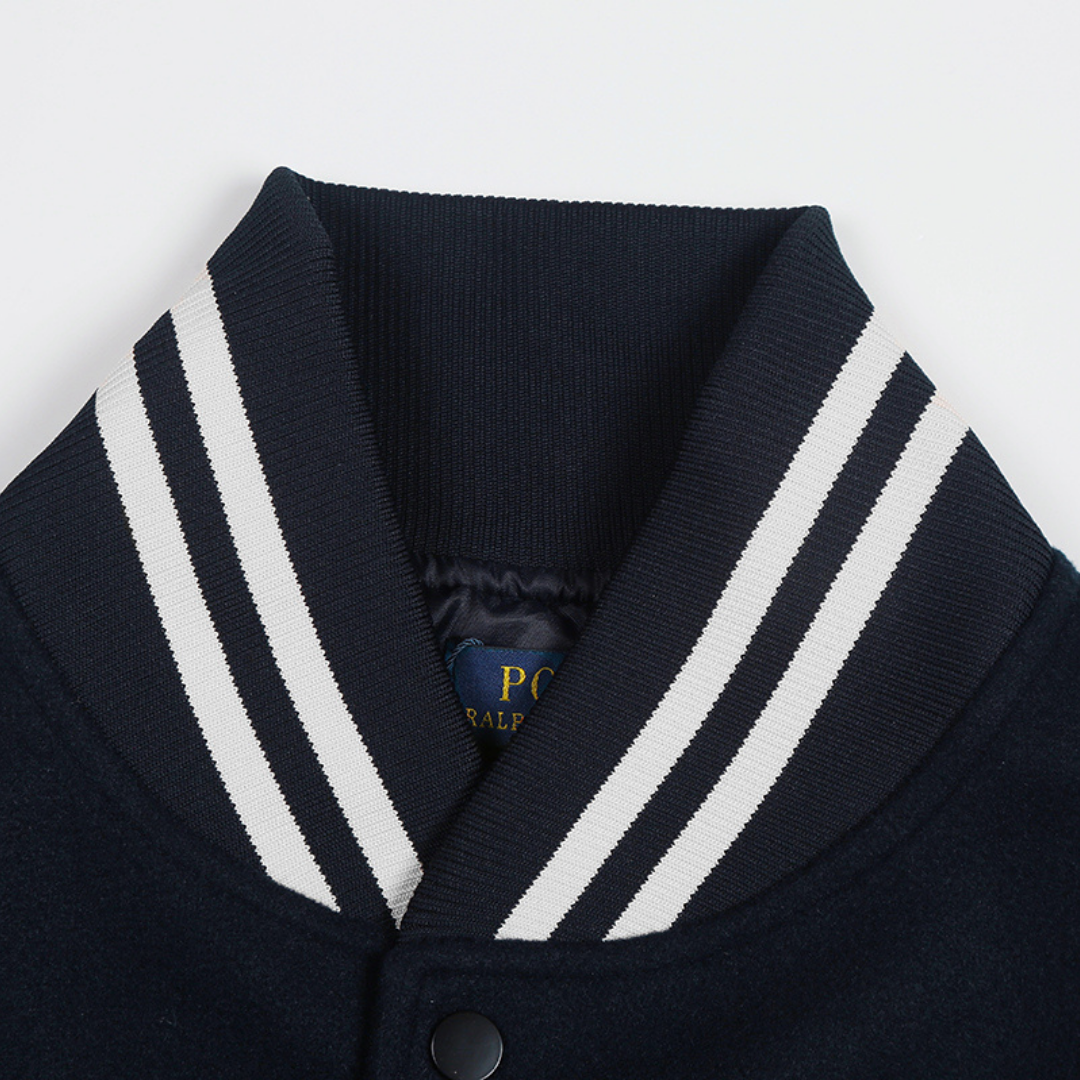 Campera Polo Ralph Lauren Azul Marino Rayas Blancas
