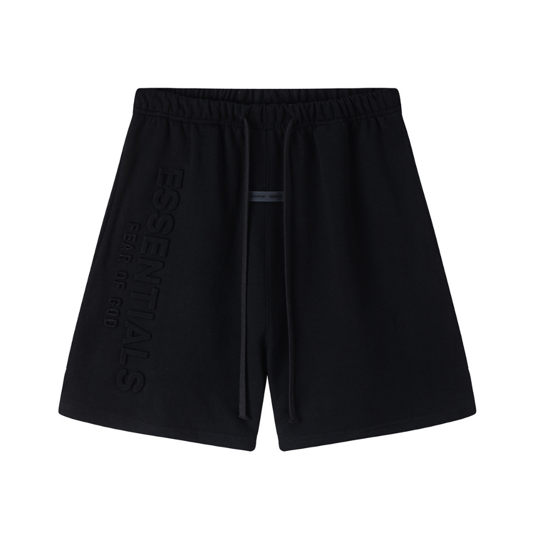Essentials Shorts Negro Monograma Blanco