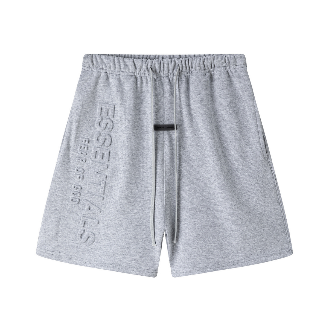 Essentials Shorts Liso Gris Logo Blanco