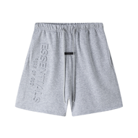 Essentials Shorts Liso Gris Logo Blanco