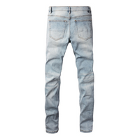 Amr Light Blue Patch Jeans Azul