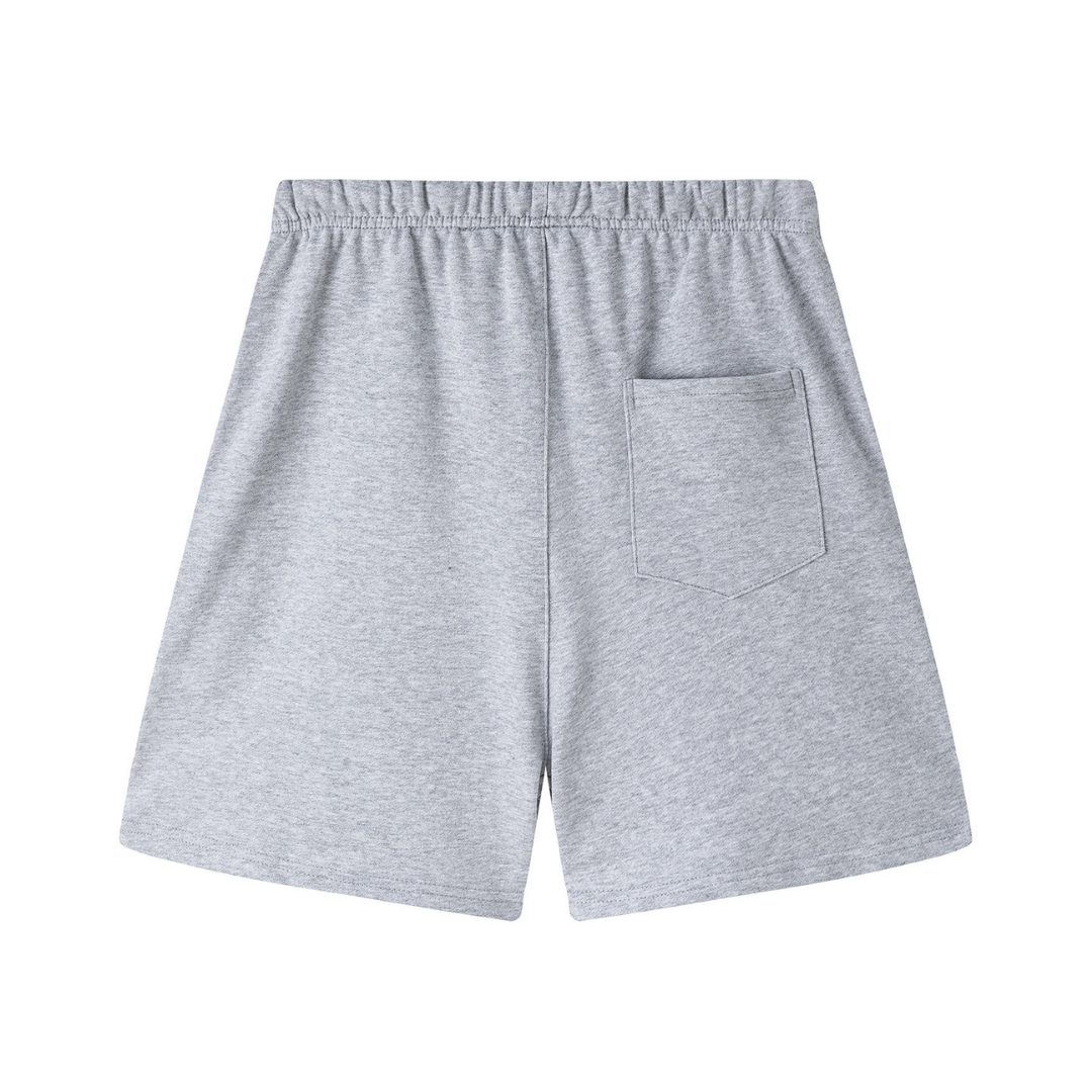 Essentials Shorts Liso Gris Logo Blanco
