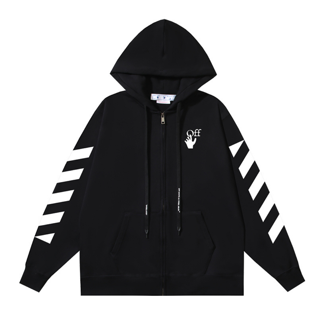 Off-White Off-W Monogram Zip Hoodie - Negro Negro Tornillos