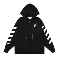 Off-White Off-W Monogram Zip Hoodie - Negro Negro Tornillos