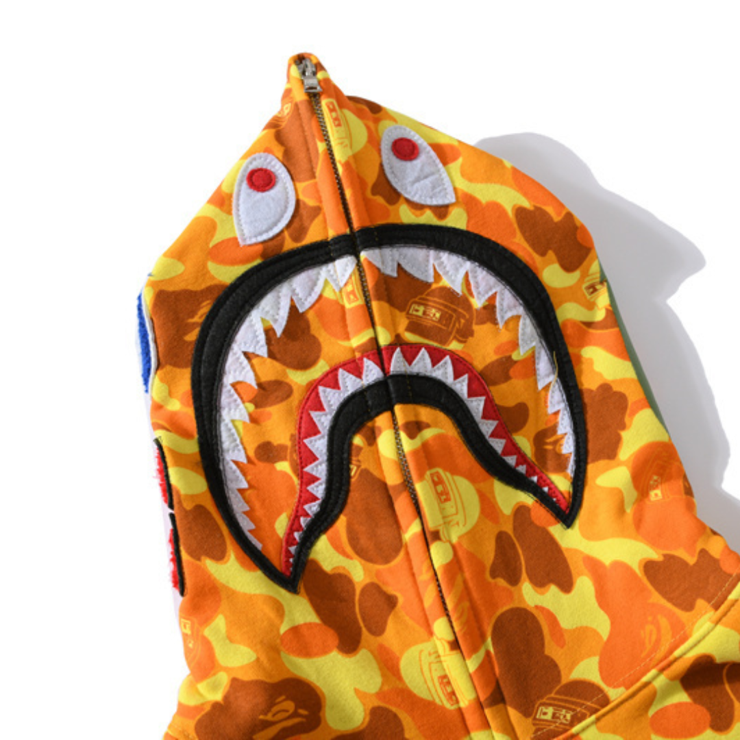 Bape Zip Hoodie Camo Amarillo Naranja