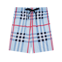BB Monogram Shorts Cuadros Azul Claro