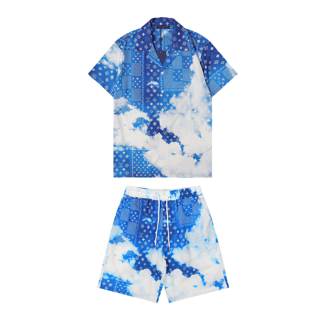 Monogram Short Set Azul