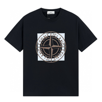 Camiseta Stone Island Blanco Negro Blanco Nave