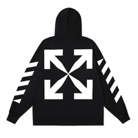 Off-White Off-W Monogram Zip Hoodie Negro Aristas Blancas