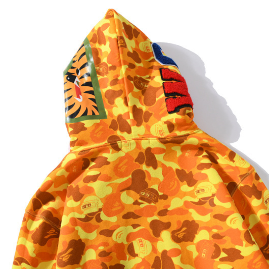 Bape Zip Hoodie Camo Amarillo Naranja
