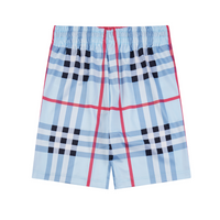 BB Monogram Shorts Cuadros Azul Claro