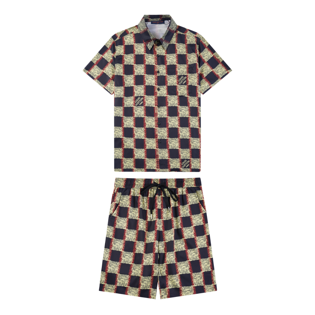 Louis Vuitton Monogram Short Set Camo Blanco Negro
