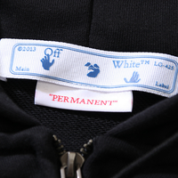 Off-White Off-W Monogram Zip Hoodie Negro Aristas Blancas