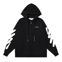 Off-White Off-W Monogram Zip Hoodie Negro Lava