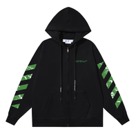 Off-White Off-W Monogram Zip Hoodie - Negro Camo Verde