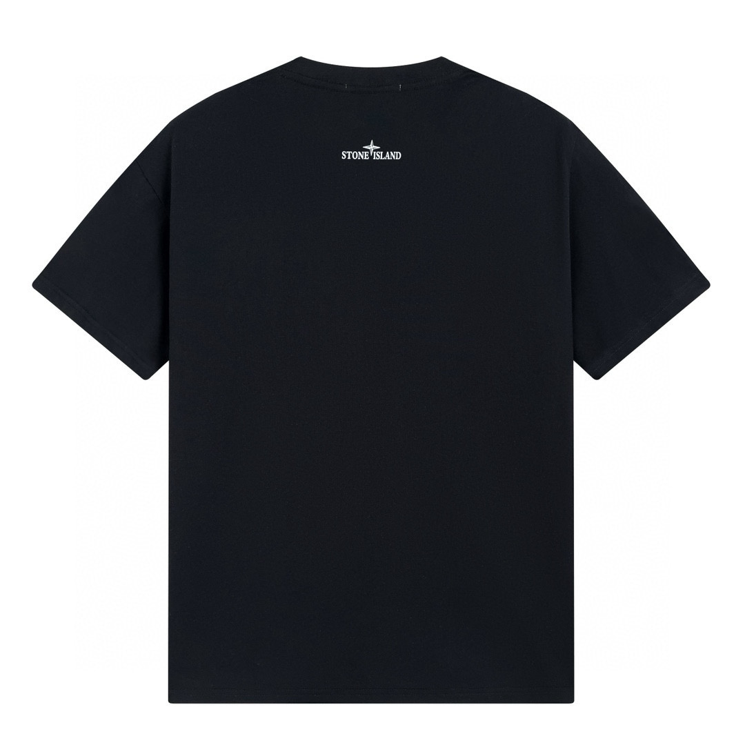 Camiseta Stone Island Negro Azul Piedras