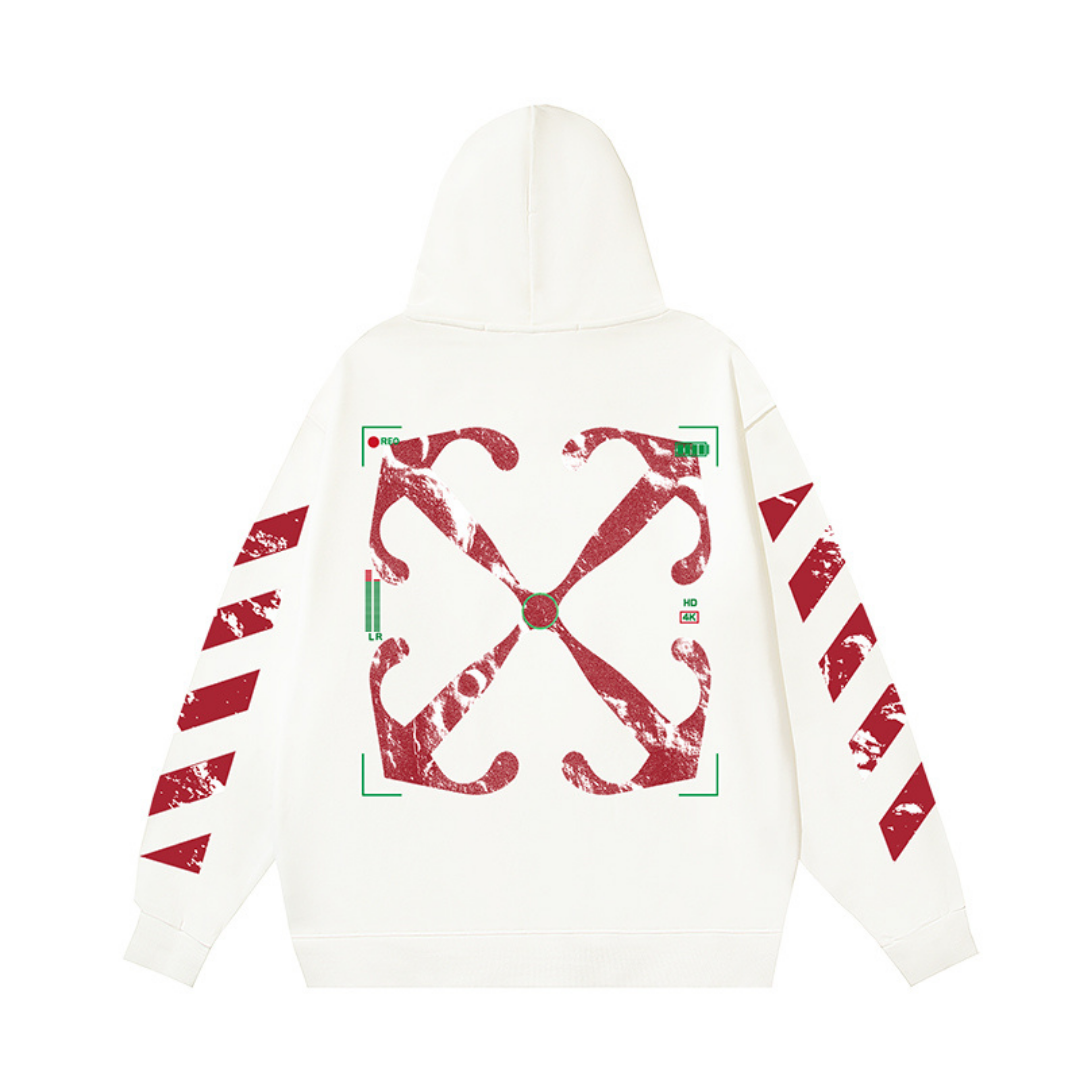 Off-White Off-W Monogram Zip Hoodie - Negro Camo Verde