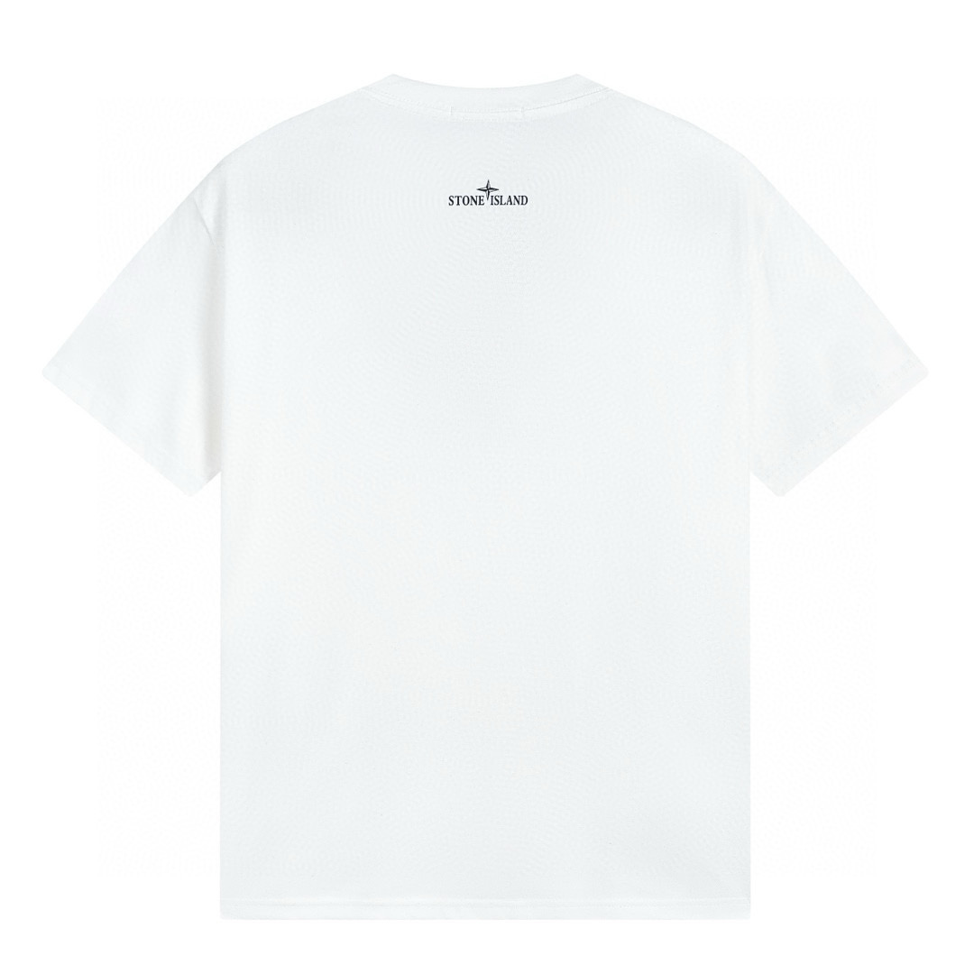 Camiseta Stone Island Blanco Cielo Blanco Estrella