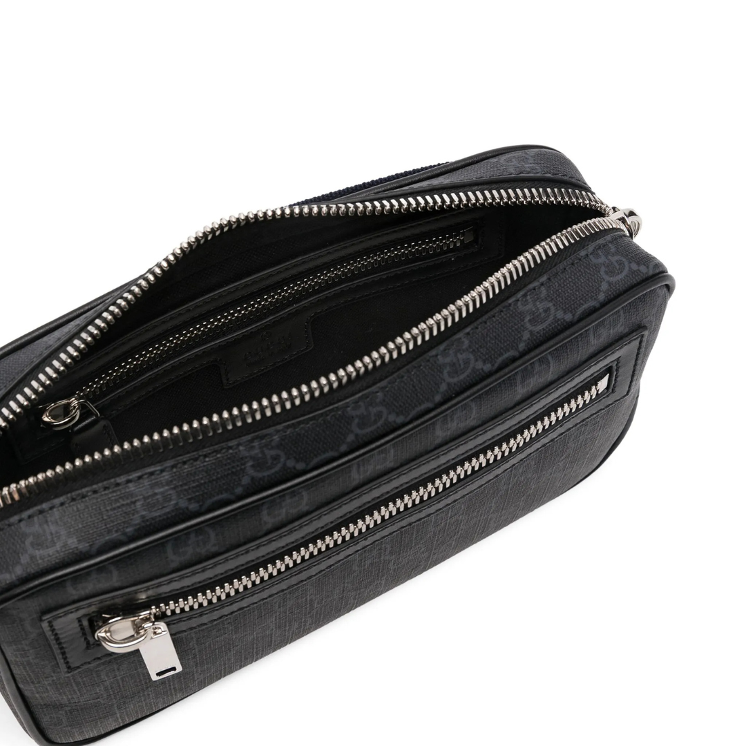 Messenger Bag Monograma Negro Rojo 3