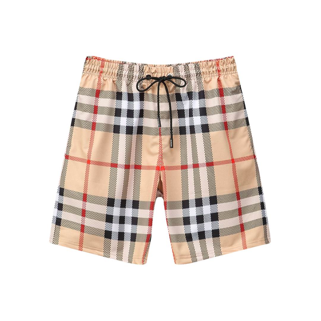 BB Monogram Shorts Plaid Beige 2