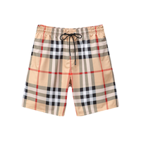 BB Monogram Shorts Plaid Beige 2