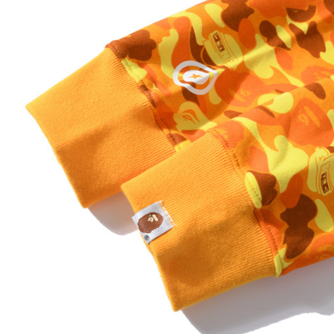 Bape Zip Hoodie Camo Amarillo Naranja