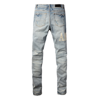 Amr White Patch Jeans Blanco 2